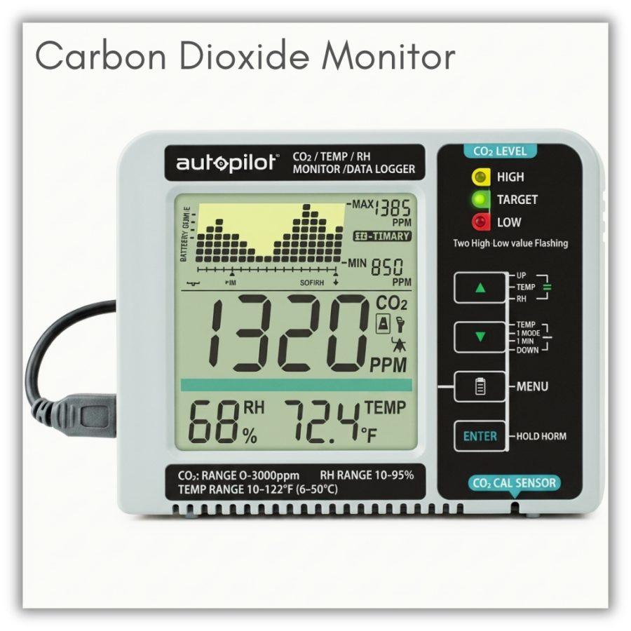 Carbon Dioxide Monitor, Holdable, borow for 2 weeks, available for delivery between LPPL locations. AI generated image.