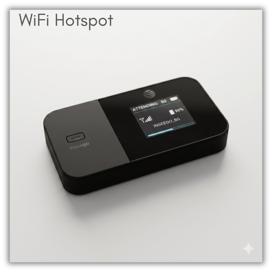 WiFi Hotspot. Holdable. Borrows for two weeks. Can be delivered to any LPPL location. AI generated image.
